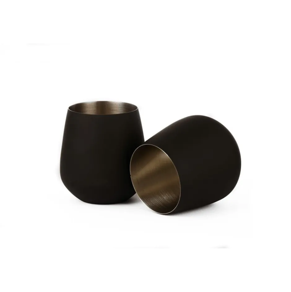 Set 2 Vasos Vino Negro Vita Lugano