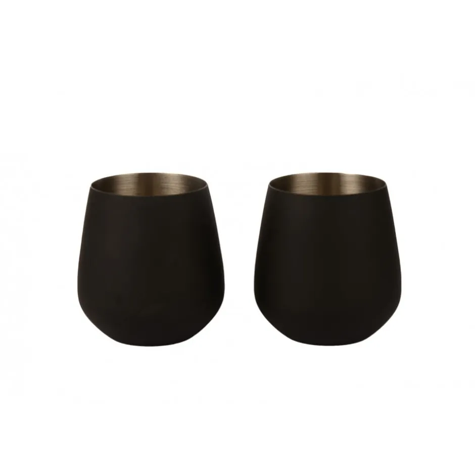 Set 2 Vasos Vino Negro Vita Lugano