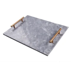 Tabla Rectangular con Asas 40x30cm Marmol Lugano
