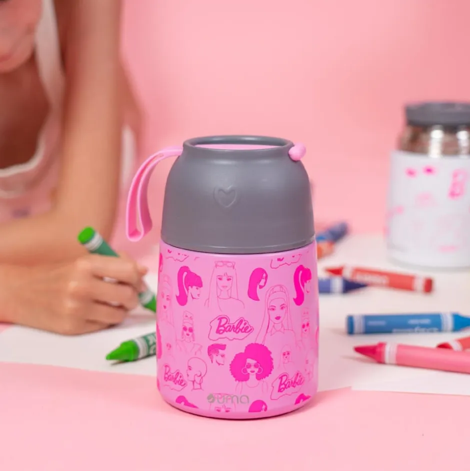 Termo Comida Barbie & Friends + Cuchara 450ml Acero Inox UMA