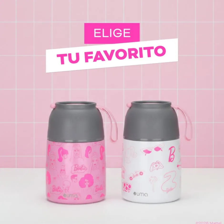 Termo Comida Barbie & Friends + Cuchara 450ml Acero Inox UMA