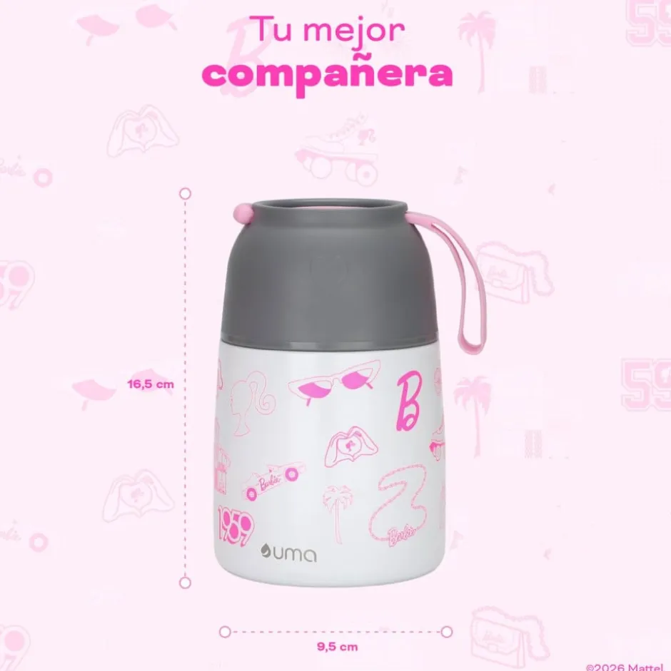 Termo Comida Barbie Fun + Cuchara 450ml Acero Inox UMA
