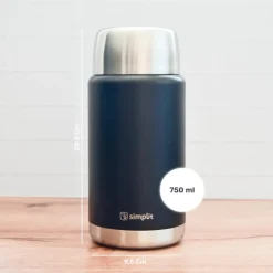 Termo de Comida Insulado 750ml Acero Inox Negro Simplit