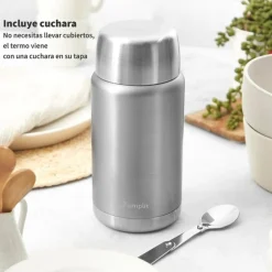 Termo de Comida Insulado 750ml Acero Inox Gris Simplit
