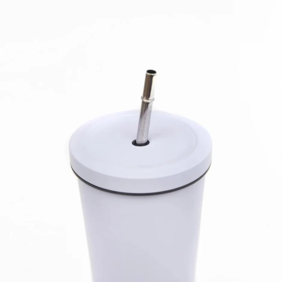 Vaso Térmico Tapa y Bombilla 750ml Morado Tumbler Simplit