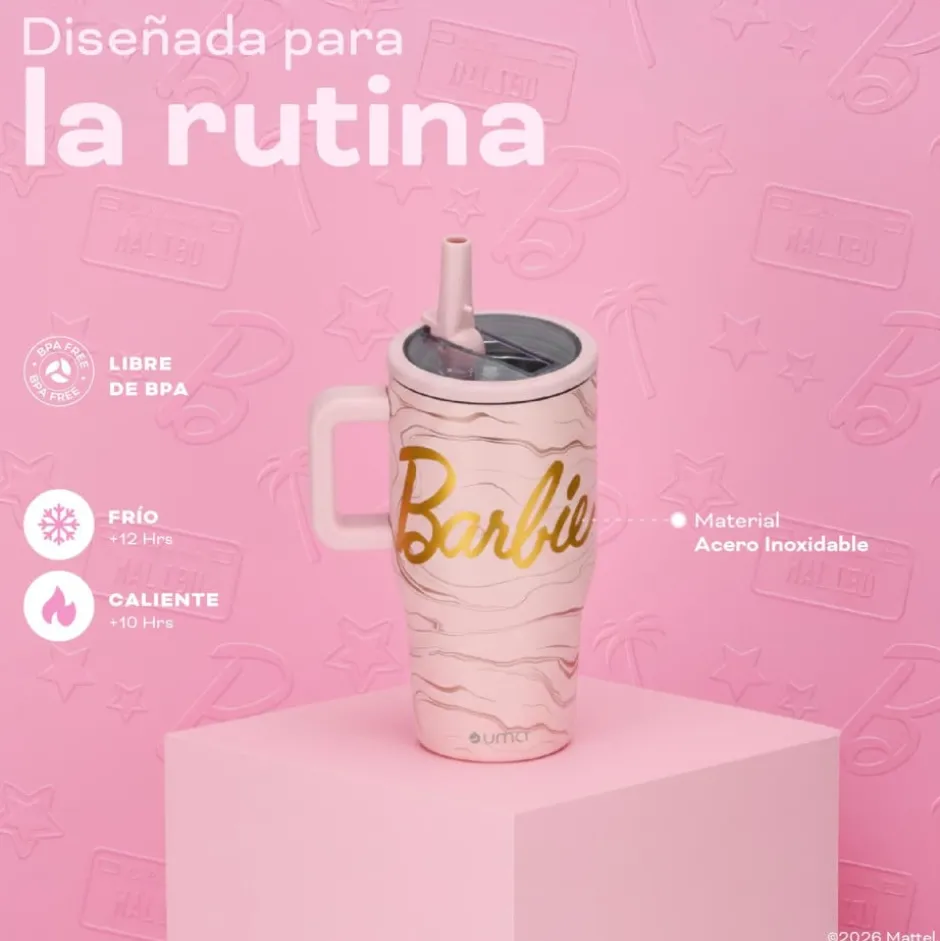 Vaso Térmico Tumbler Mug Barbie Dreams 590ml Acero Inox UMA
