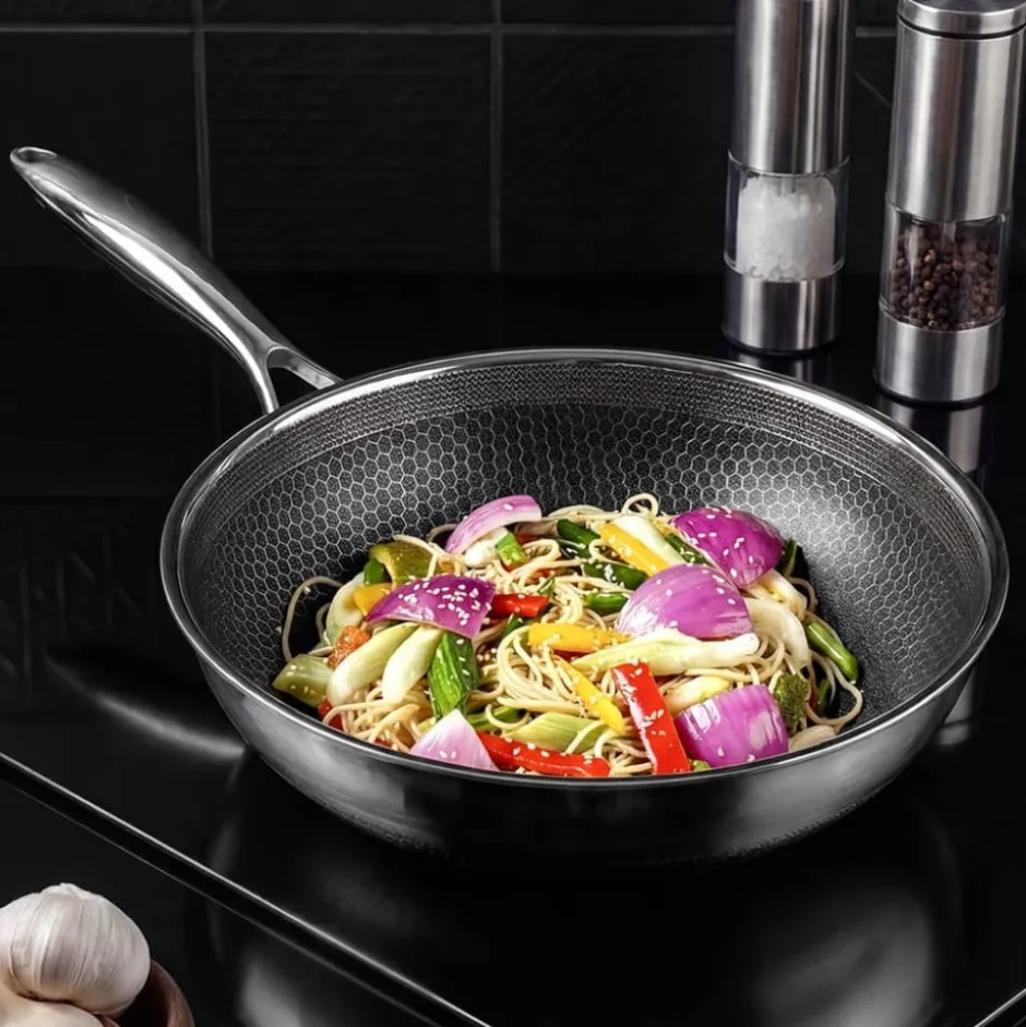 Wok Acero Inoxidable 30cm Bee Lugano